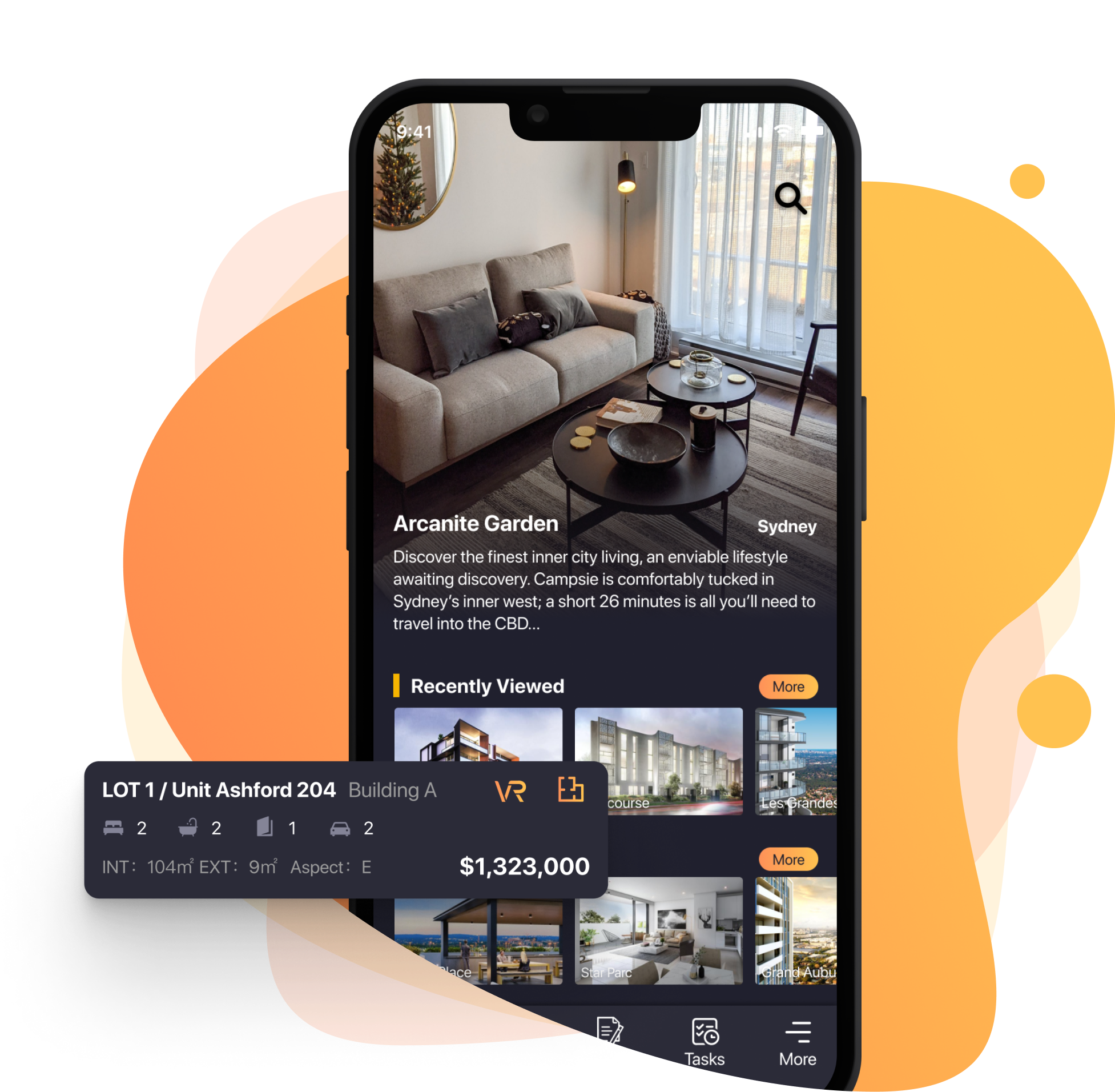Arcanite mobile app interface